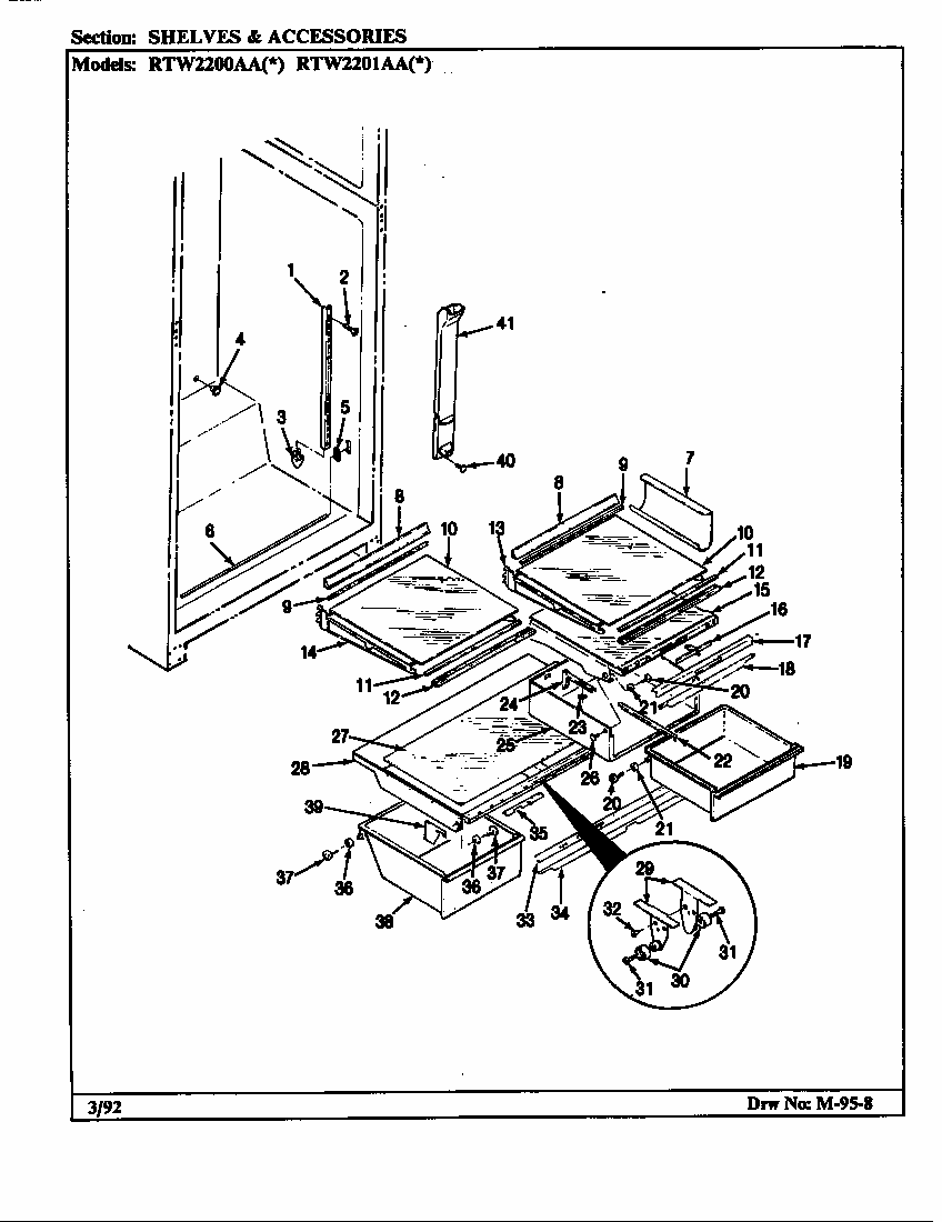 Shelves & Accessories (rtw2200aal/ch89a) (rtw2200aaw/ch89a) (rtw2201aal/ch90a) (rtw2201aaw/ch90a) Diagram and Parts List for RTW2201AAL CH89A Maytag Refrigerator
