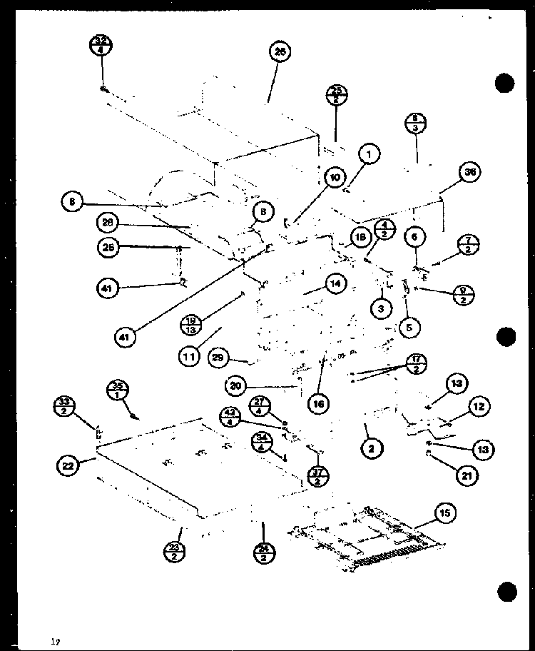 Cabinet Parts Diagram and Parts List for RC-8 P76900-1M Amana Microwave