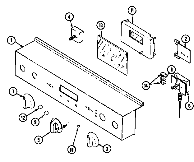 Control Panel Diagram and Parts List for SVD8310SD  Jenn-Air Range