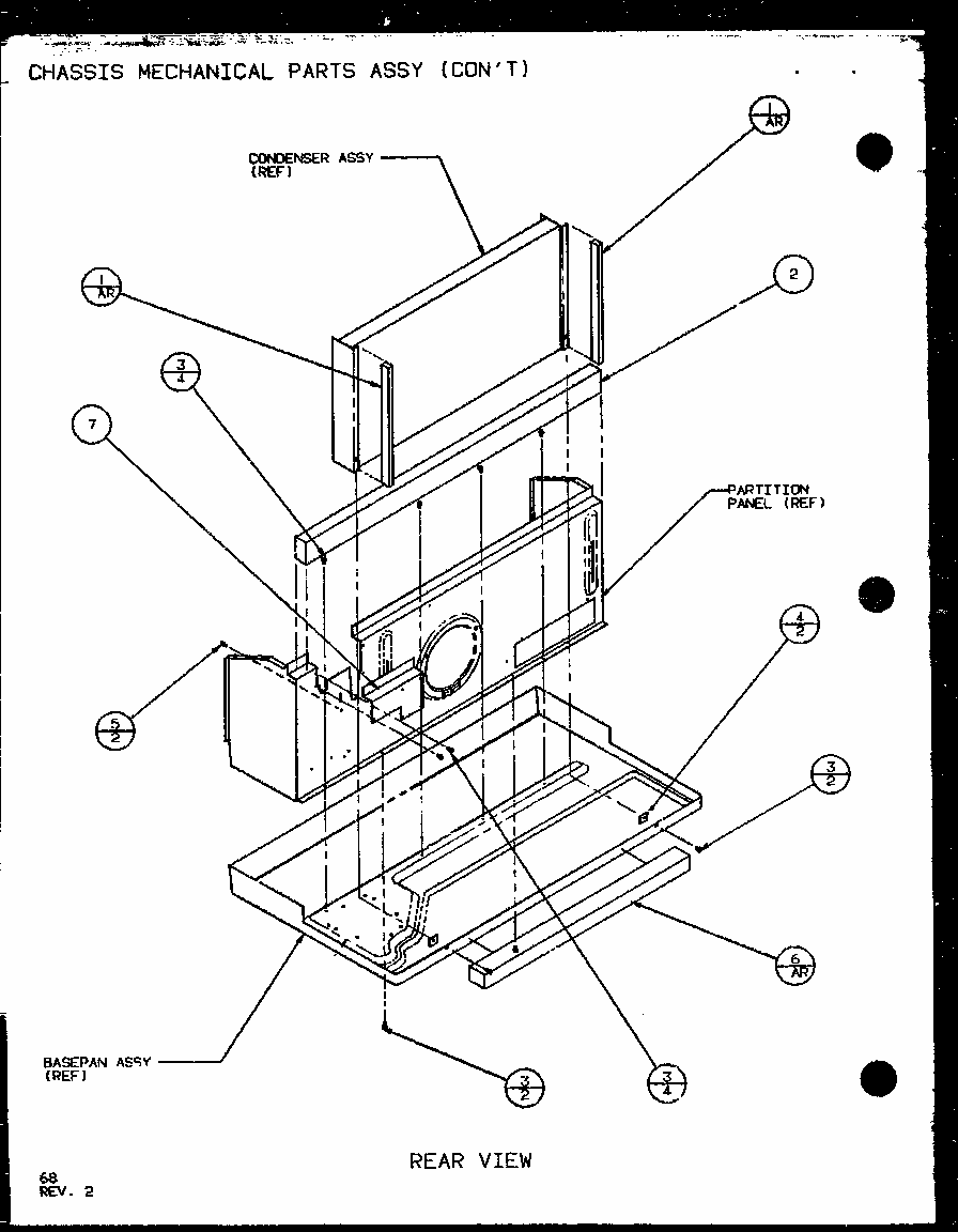 Chassis Mechanical Parts Assy (ptc15300er/p9812522r) (ptc15400er/p9872222r) Diagram and Parts List for PTC07300ER P9882501R Amana Air Conditioner