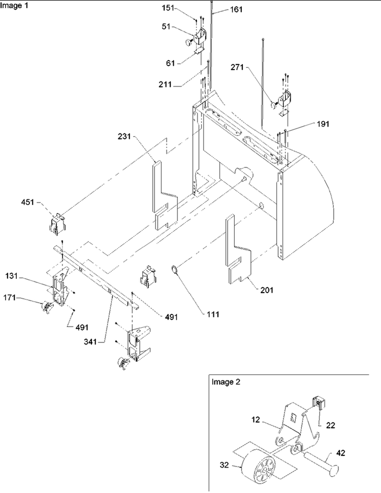 Bottom Hinges & Rollers Diagram and Parts List for BRF20VCPSER-P1321312WS  Amana Refrigerator