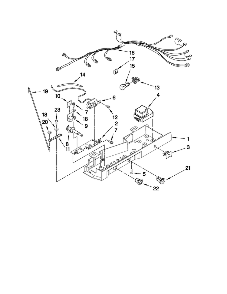 Control Parts Diagram and Parts List for CS22CFXTT02  Crosley Refrigerator