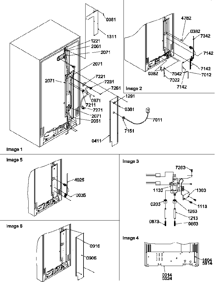 Cabinet Back Diagram and Parts List for SXD520TW-P1310001WW  Amana Refrigerator