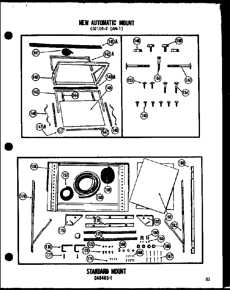 New Automatic Mount Diagram and Parts List for 109-2GM P54336-38R Amana Air Conditioner