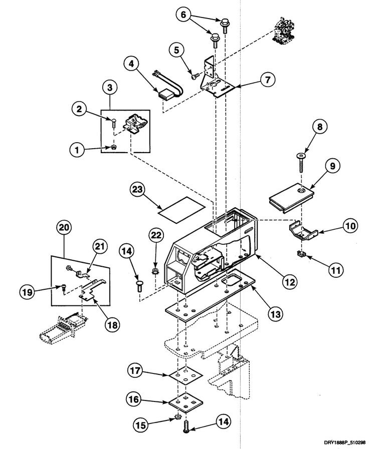 Meter Case 1 Diagram and Parts List for SDE307WF1500  Speed Queen Dryer