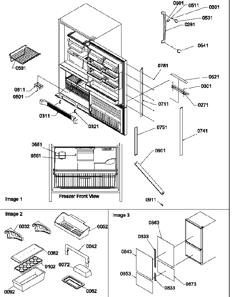Trim & Accessories Diagram and Parts List for BBI20TL-P1199101WL  Amana Refrigerator