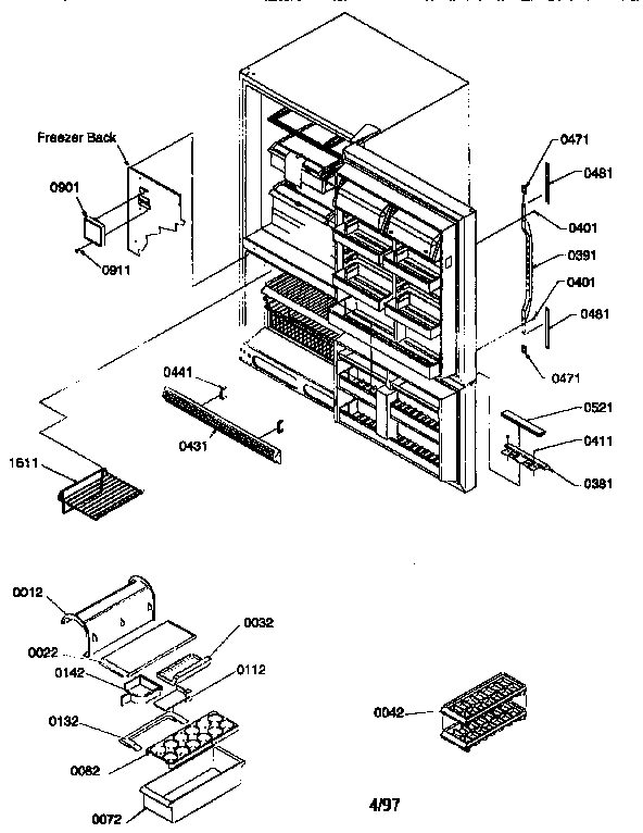 Door Handles And Accessories Diagram and Parts List for 67275-P1311001WE  Amana Refrigerator