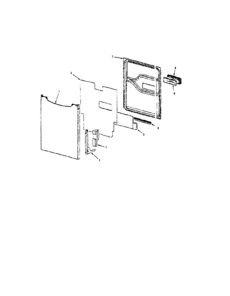 Door Diagram and Parts List for MDB8551AWW  Maytag Dishwasher