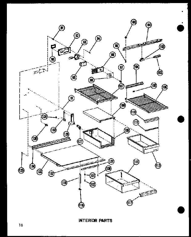 Interior Parts Diagram and Parts List for BC20WC-P6023515WC  Amana Refrigerator