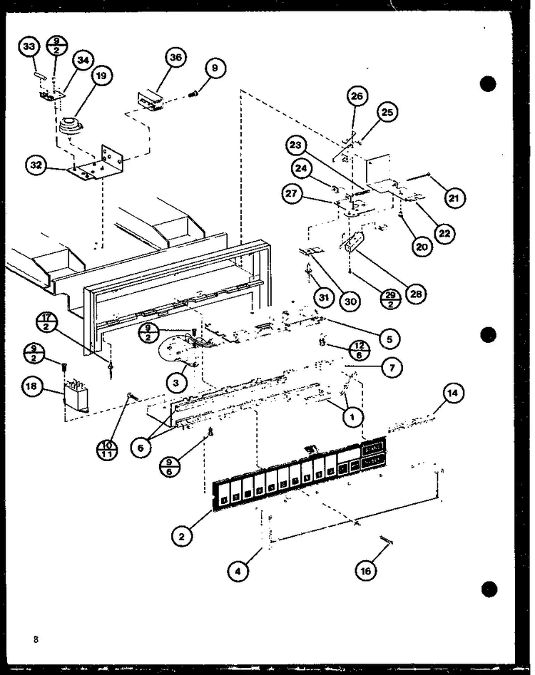 Control Diagram and Parts List for RC-10SE P76881-7M Amana Microwave