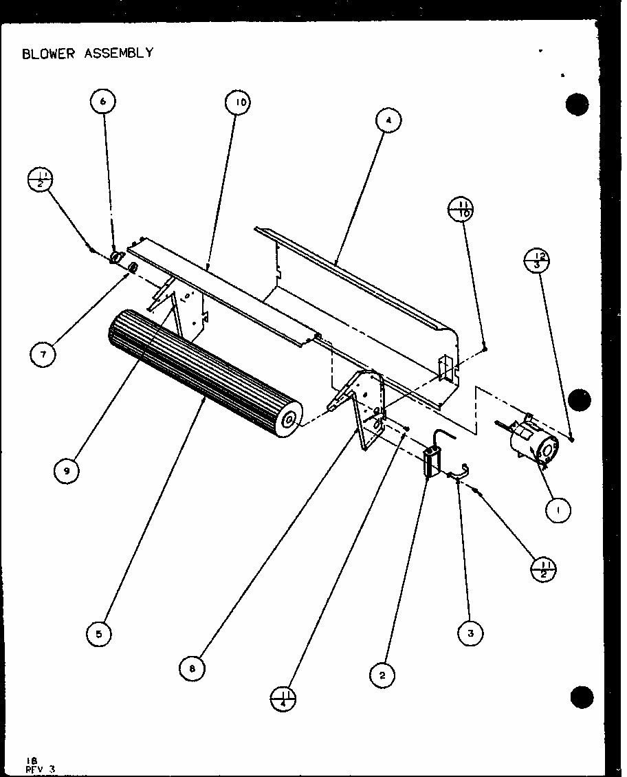 Blower Assembly (pth07400er/p9872101r) (pth07300er/p9812601r) Diagram and Parts List for PTH12300ER P9812615R Amana Air Conditioner
