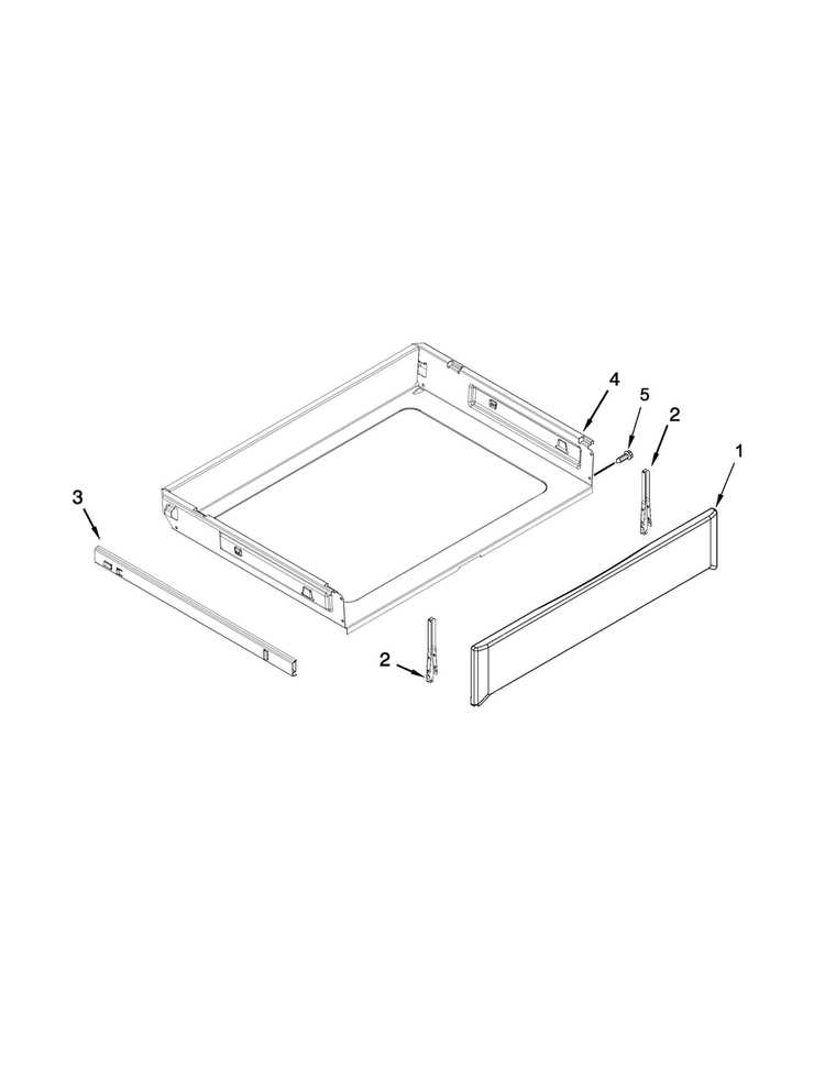 Drawer Parts Diagram and Parts List for MGR8600DE1  Maytag Range