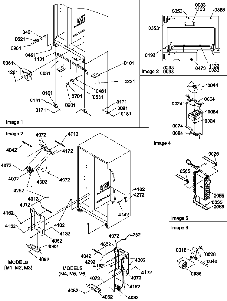 Drain Systems, Rollers, And Evaporator Assy Diagram and Parts List for SRDE327S3E-P1184906WE  Amana Refrigerator