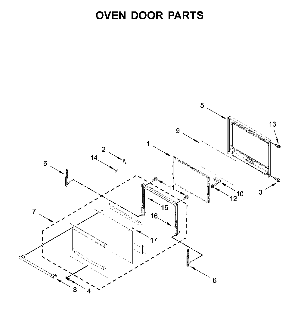 Oven door parts Diagram and Parts List for MEW9530FZ04  Maytag Wall Oven