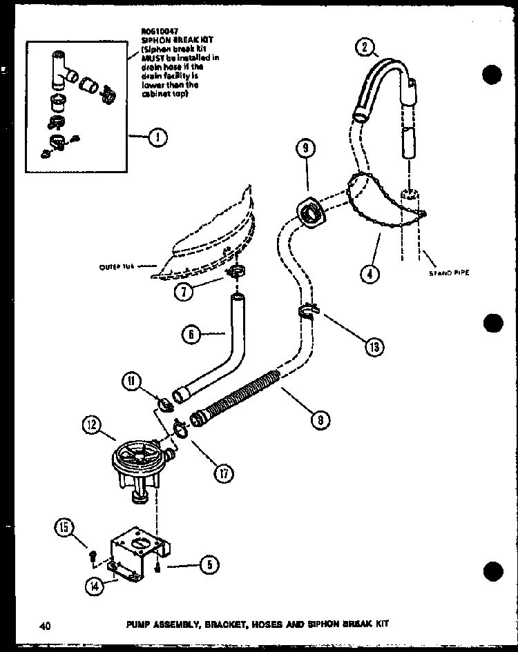 Section 2 Diagram and Parts List for LW2502L P1118409WL Amana Washer