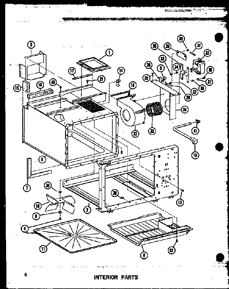 Interior Parts Diagram and Parts List for RCC-4 P73409-1M Amana Microwave