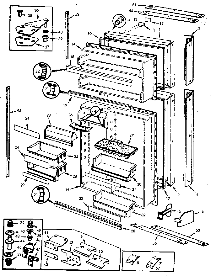 Doors Diagram and Parts List for JRT1215B M9C67B Jenn-Air Refrigerator