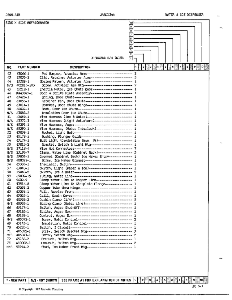 Water And Ice Dispenser Page 3 Diagram and Parts List for 24882  Jenn-Air Refrigerator