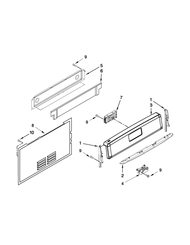 Control Panel Parts Diagram and Parts List for MGR8670WB0  Maytag Range