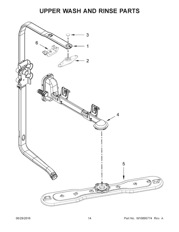 Upper Wash And Rinse Parts Diagram and Parts List for MDB8979SFZ0  Maytag Dishwasher