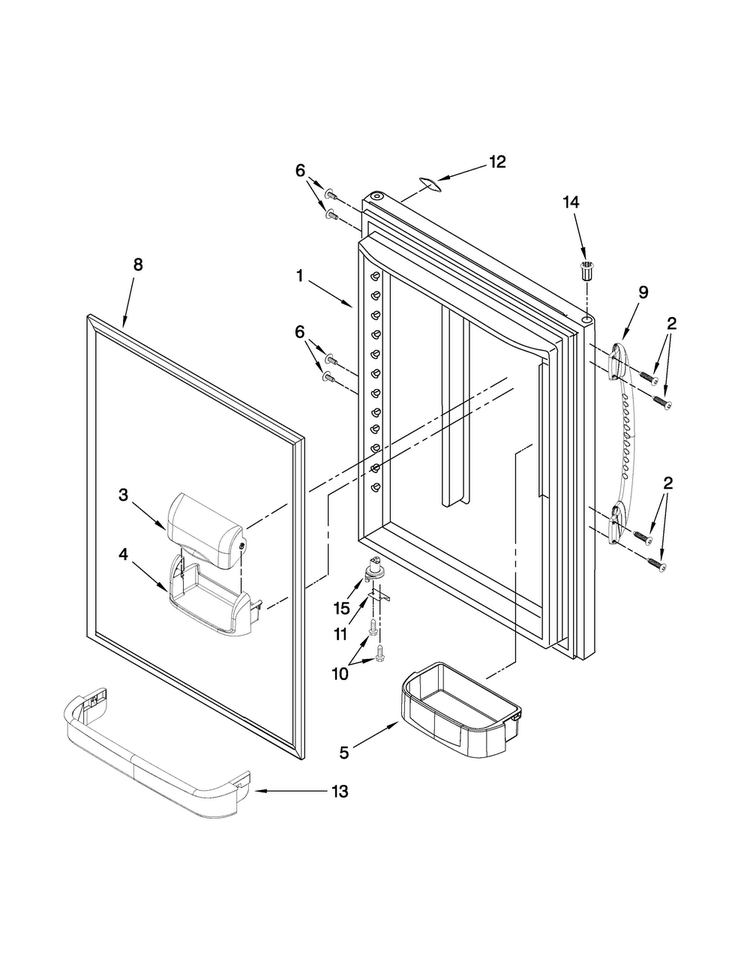 Refrigerator Door Parts Diagram and Parts List for MBF2556KEQ3  Maytag Refrigerator