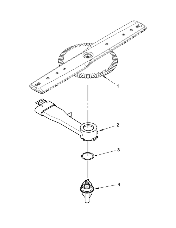 Lower Washarm Parts Diagram and Parts List for MDB4709PAB2  Maytag Dishwasher