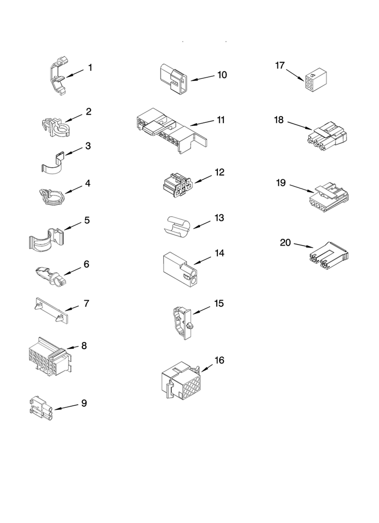 Wiring Harness Parts Diagram and Parts List for 7MMPS0070VM1  Maytag Washer