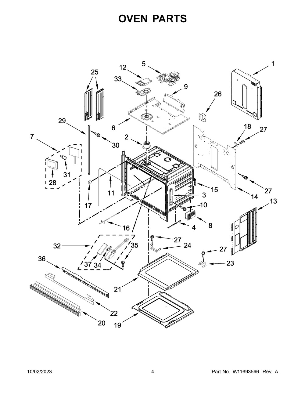 Oven Parts Diagram and Parts List for JJW3430LM01  Jenn-Air Wall Oven
