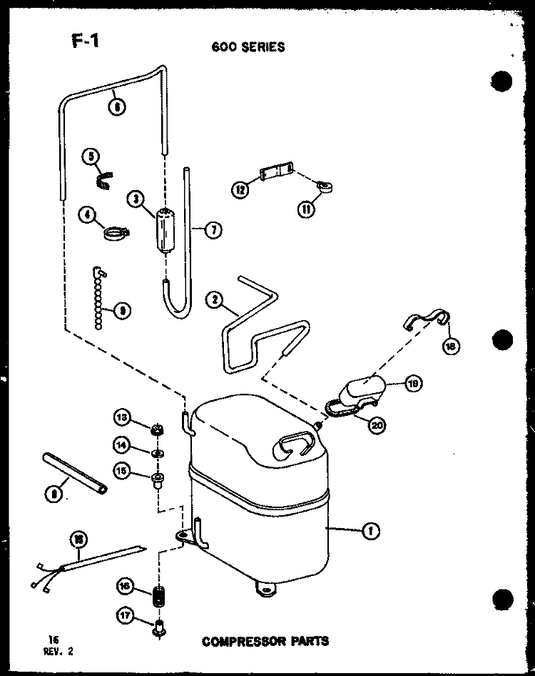 COMPRESSOR PARTS Diagram and Parts List for 6243L P6711930R Amana Air Conditioner