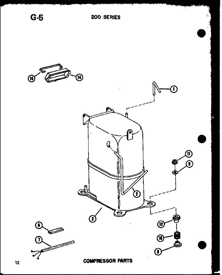 COMPRESSOR PARTS Diagram and Parts List for 218-3EWS P5541780R Amana Air Conditioner
