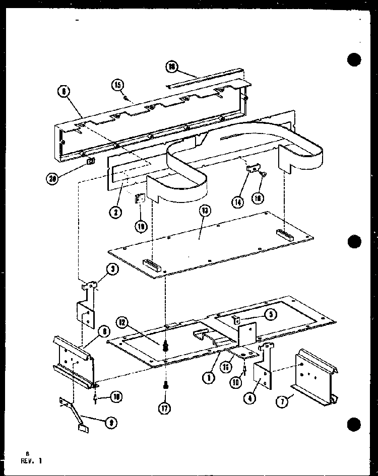 Mounting Brackets Diagram and Parts List for RC-10S P73829-2M Amana Microwave