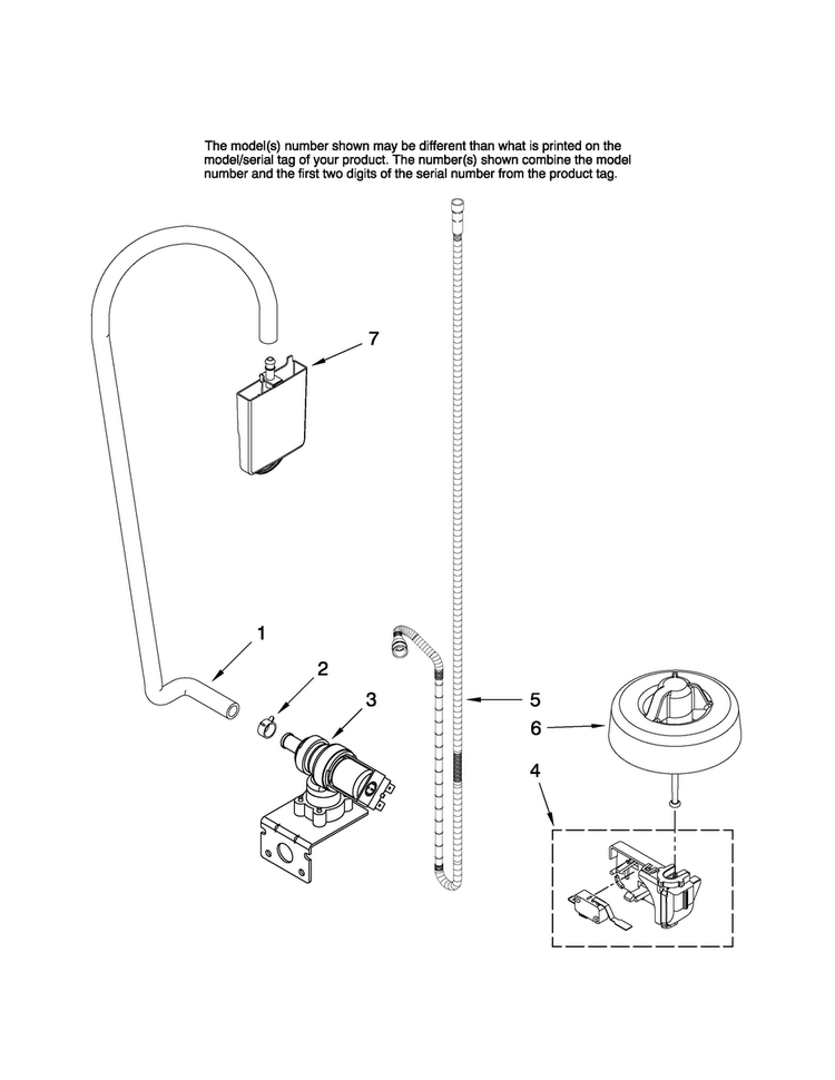 Fill And Overfill Parts Diagram and Parts List for MDBH945AWB42  Maytag Dishwasher