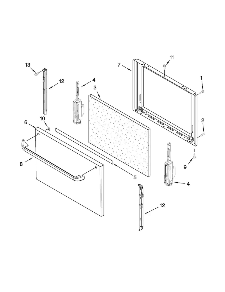 Door Parts Diagram and Parts List for AGR3530AAW0  Amana Range