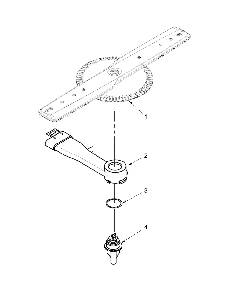 Lower Washarm Parts Diagram and Parts List for MDB8959SBW2  Maytag Dishwasher