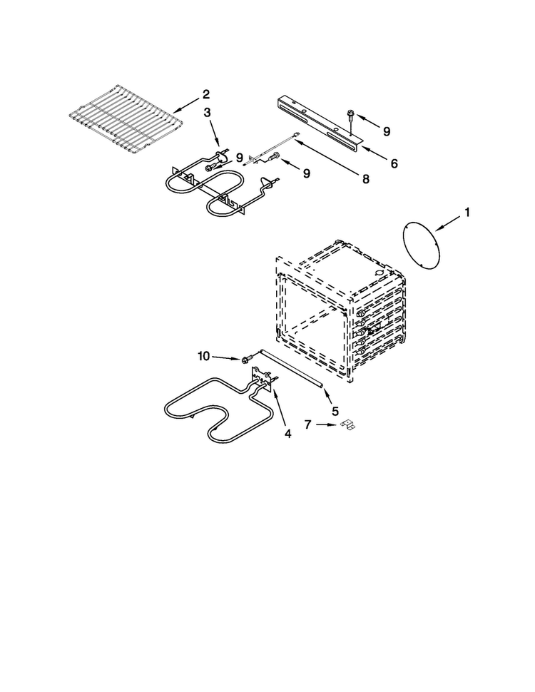 Internal Oven Parts Diagram and Parts List for JJW2527WS00  Jenn-Air Wall Oven
