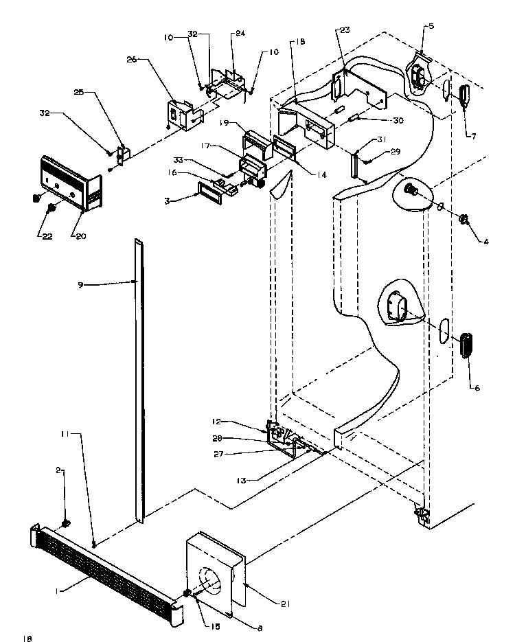 Refrigerator/freezer Controls And Cabinet Parts Diagram and Parts List for SXD20Q2W-P1162508WW  Amana Refrigerator