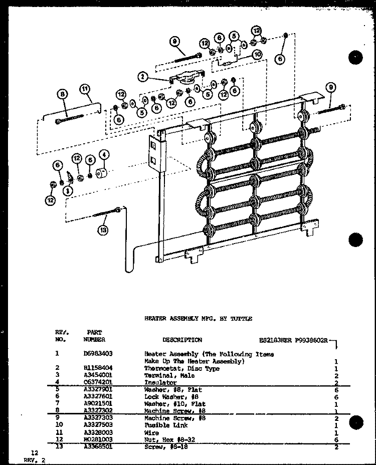 Page 5 Diagram and Parts List for ES2183HER P9938602R Maytag Air Conditioner