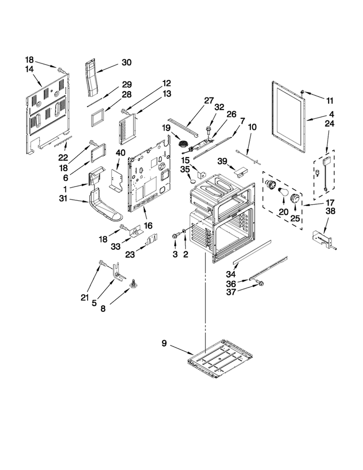 Chassis Parts Diagram and Parts List for MER6755ACS26  Maytag Range