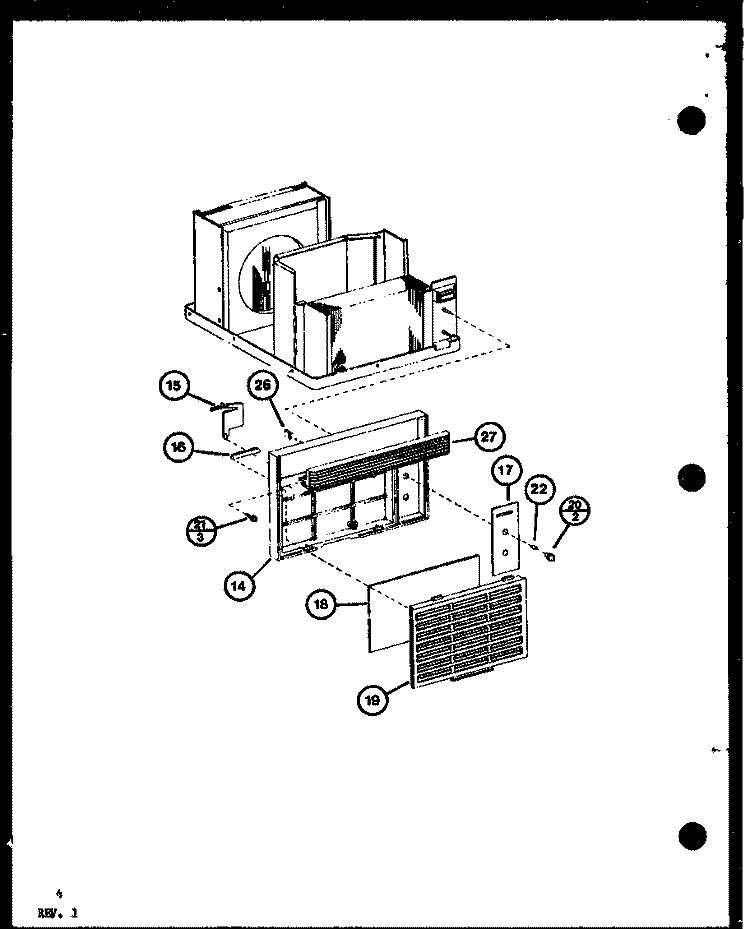 Page 1 Diagram and Parts List for CES2183HER P9945901R Amana Air Conditioner