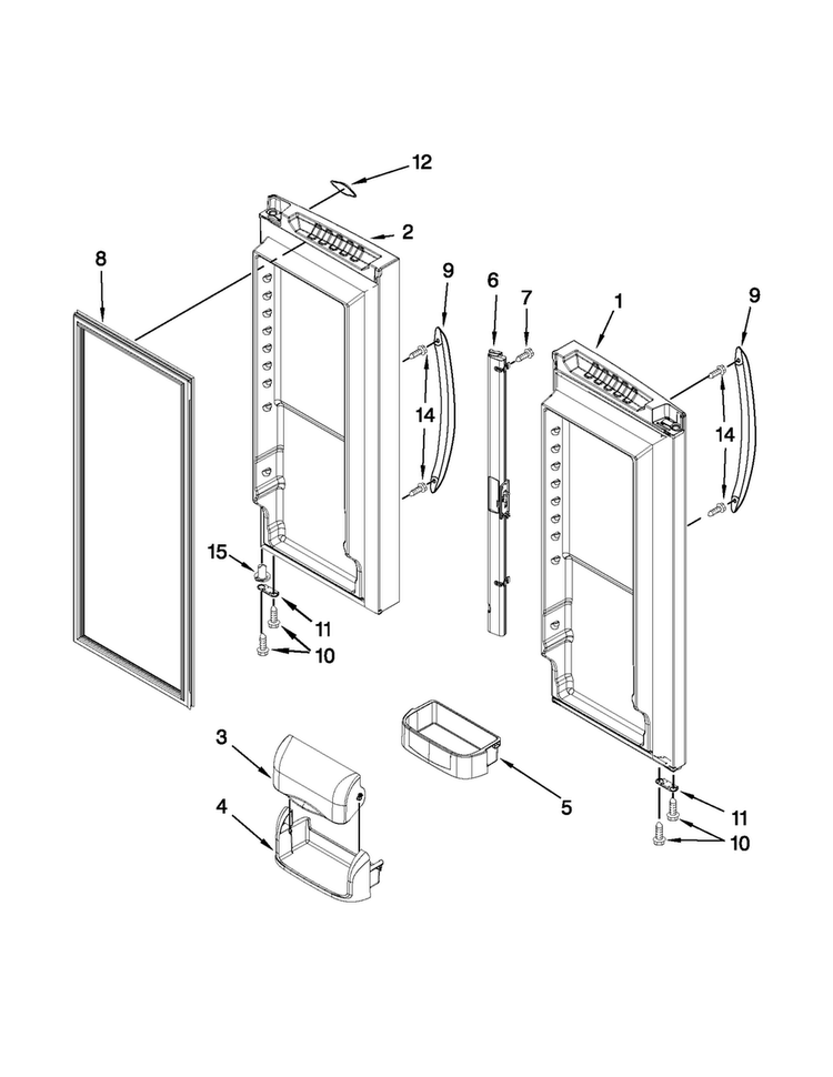 Refrigerator Door Diagram and Parts List for MFF2258VEB8  Maytag Refrigerator