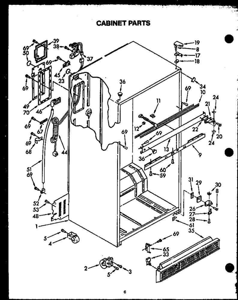 Cabinet Parts 1 Diagram and Parts List for KGF-5  Maytag Refrigerator