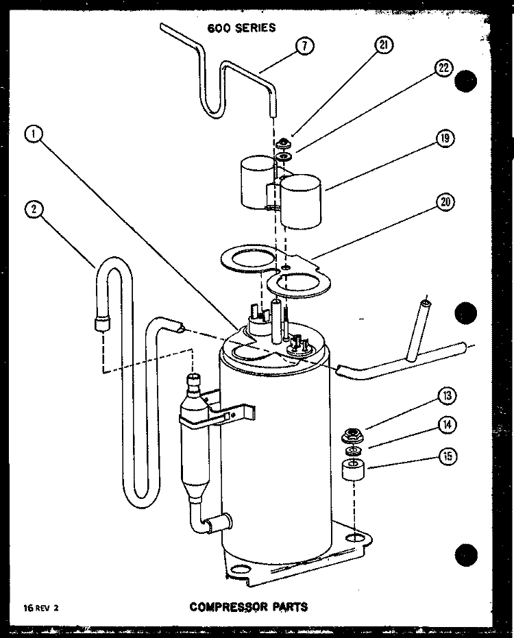 COMPRESSOR PARTS Diagram and Parts List for 24C3SS P9872901R Amana Air Conditioner