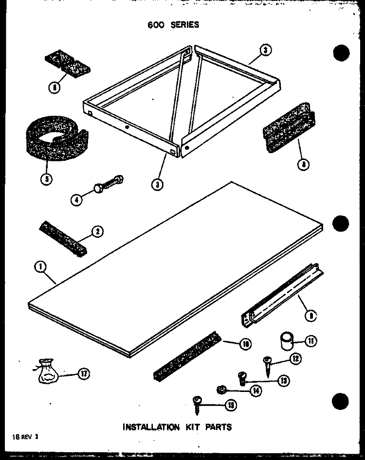 INSTALLATION KIT PARTS Diagram and Parts List for 24C3SS P9872901R Amana Air Conditioner