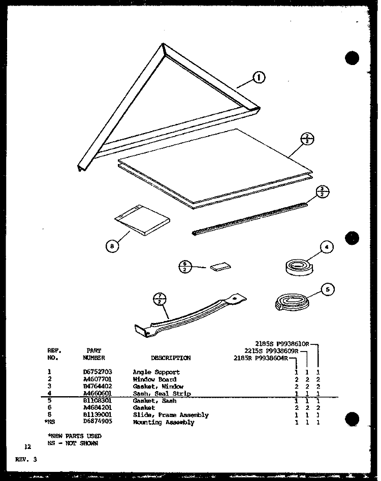 Page 6 Diagram and Parts List for 2215S P9938609R Amana Air Conditioner