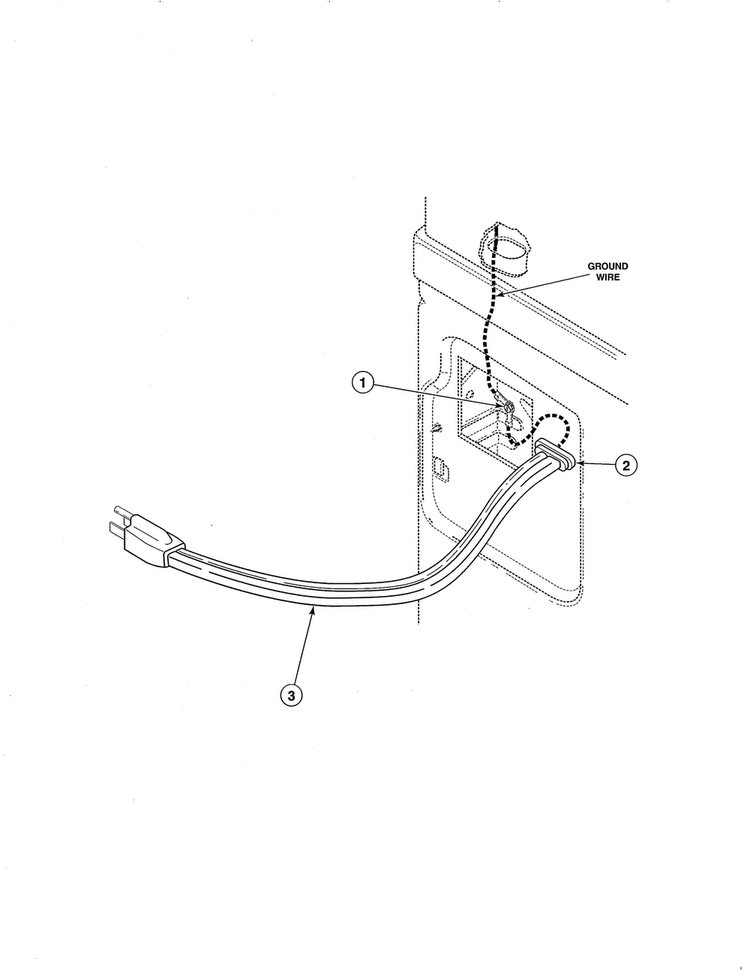 Lead-in Cord - Gas Models Diagram and Parts List for EE2107WT  Speed Queen Dryer