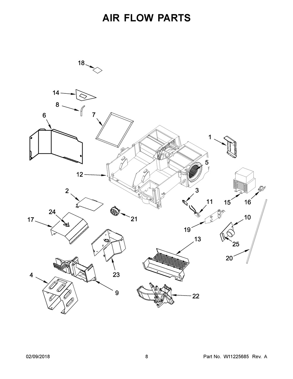 Air Flow Parts Diagram and Parts List for YJMV9196CB3  Maytag Microwave