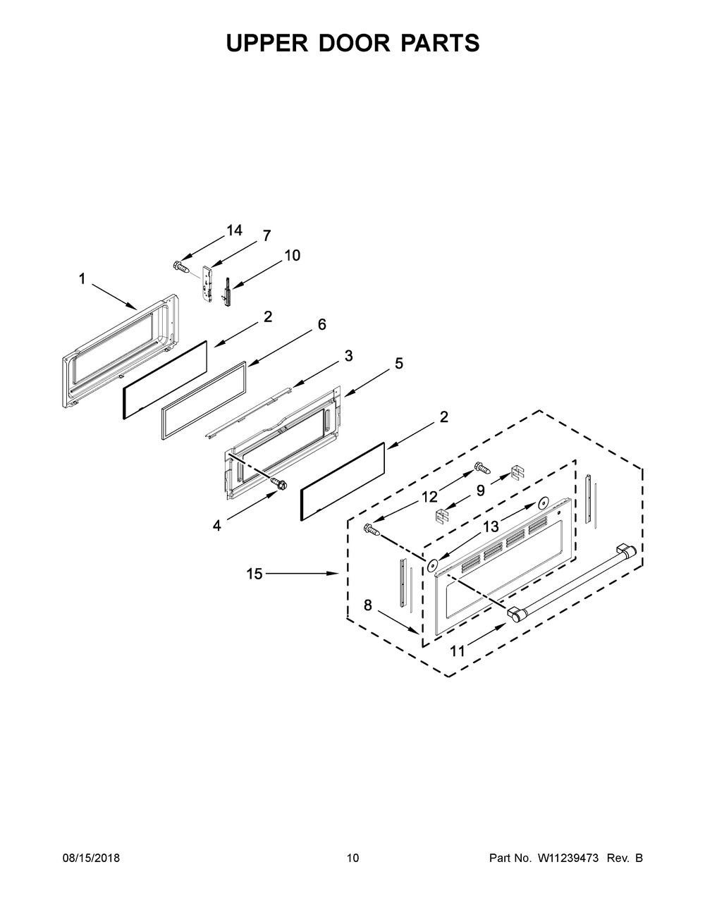 Upper Door Parts Diagram and Parts List for YMET8800FZ01  Maytag Cooktop