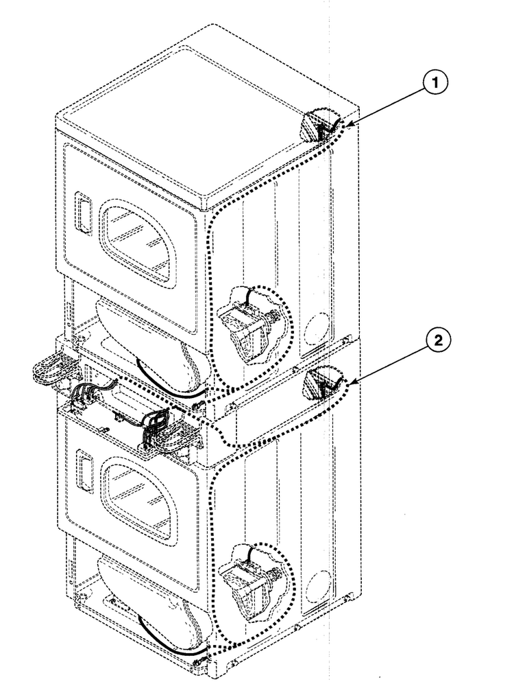 Harnesses 2 Diagram and Parts List for SSE807QF1500  Speed Queen Dryer
