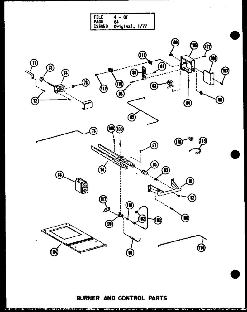 Burner And Control Parts 5 Diagram and Parts List for GH-80DE P96380-2F Amana Furnace