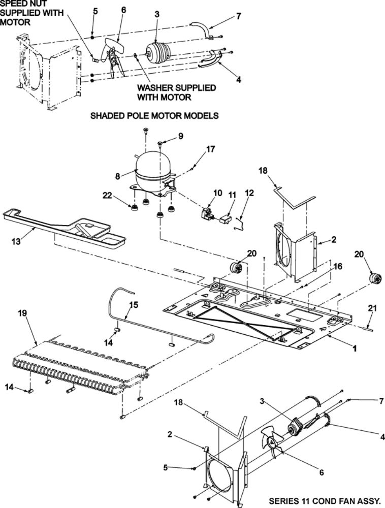 Compressor Diagram and Parts List for ABD2233DEW0  Amana Refrigerator